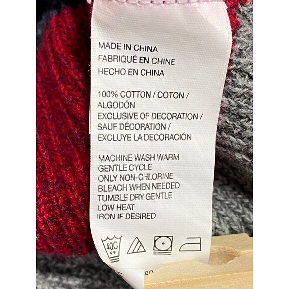 Izod Sweater Crew Neck Long Sleeves 100% Cotton Blue, Grey, Red Men's Size XL - Picture 5 of 8